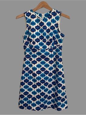 Jules Reid Blue/ White Print Short Dress US 4 ($285)